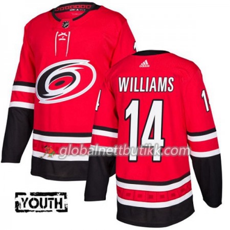 Carolina Hurricanes Hockeydrakt Justin Williams 14 2017-2018 Rød Adidas Authentic - Barn